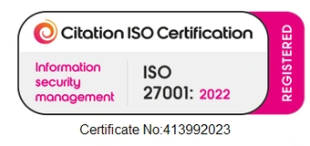 Citation ISO Certification registered mark, ISO 27001 information security management